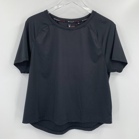 Spyder Active black short sleeve shirt top women athletic running new XL - Picture 1 of 5